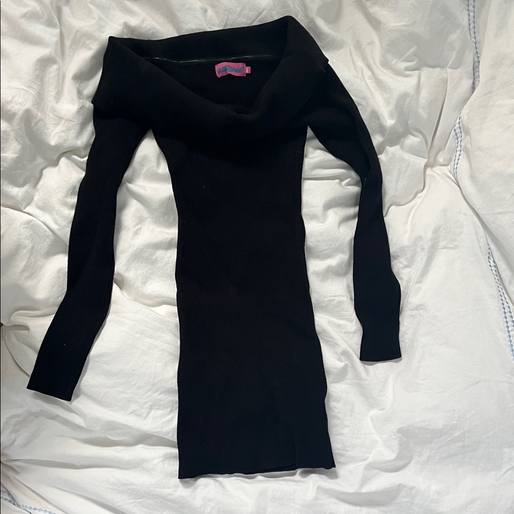 Edikted Black Off-Shoulder Mini Dress